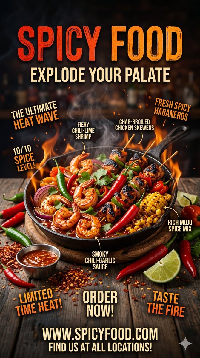 Spicy Food Restaurant Poster