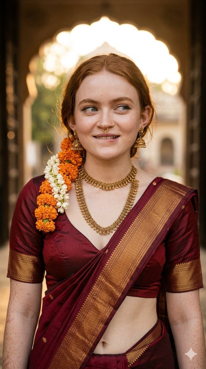 Traditional Indian Saree Portrait — example 1