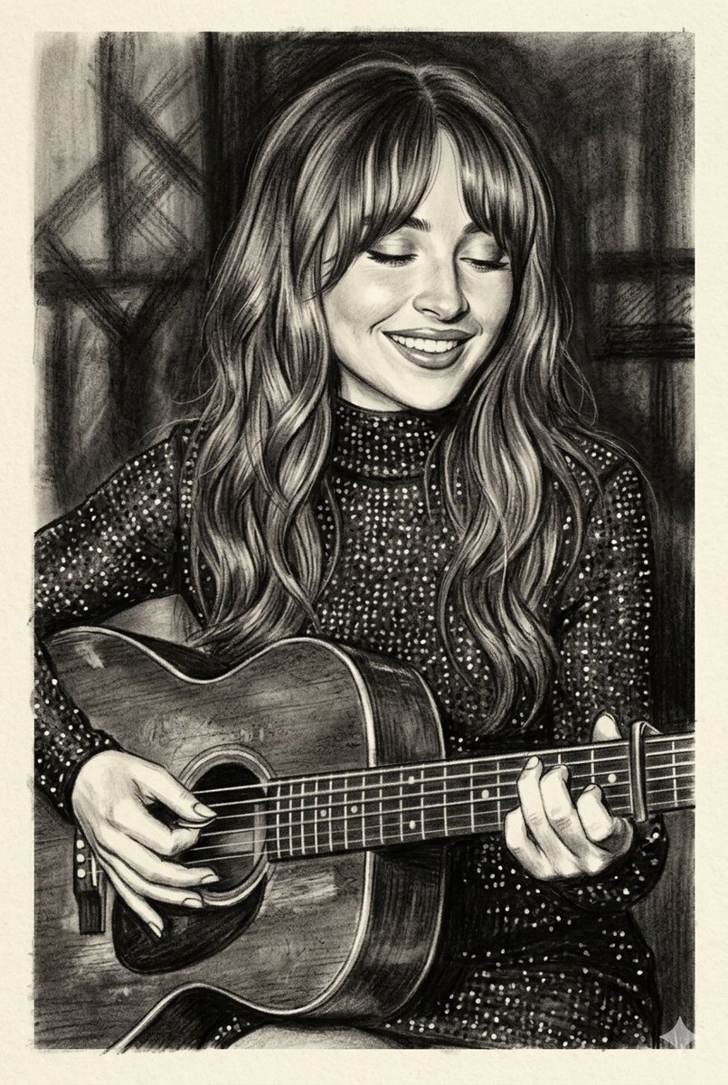 Charcoal Style Sequin Dress Guitarist — example 1