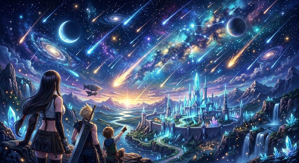 Aquarius Meteor Shower Illustration — example 1