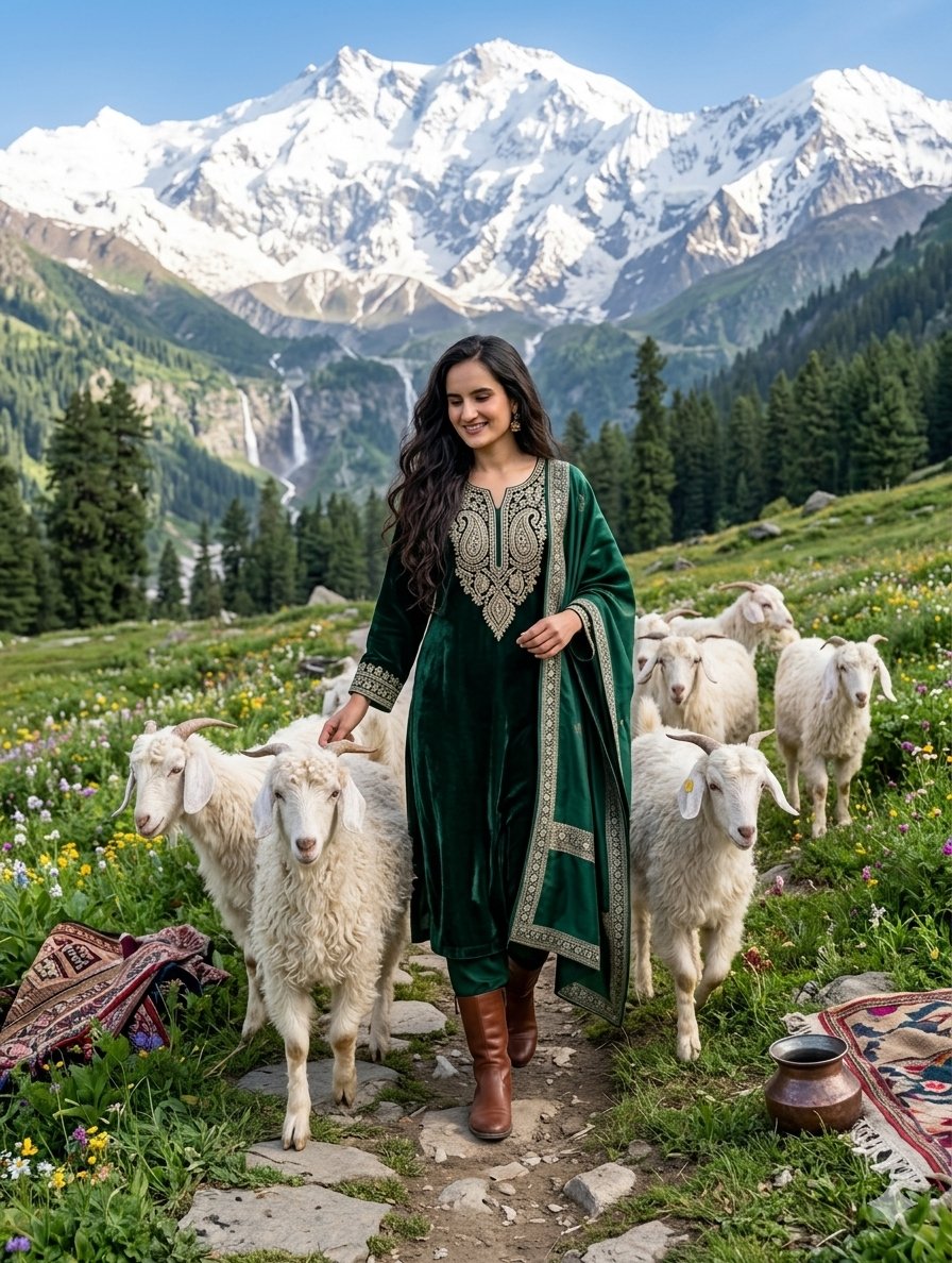 Surreal Kashmiri Shepherd with Tesla — example 2