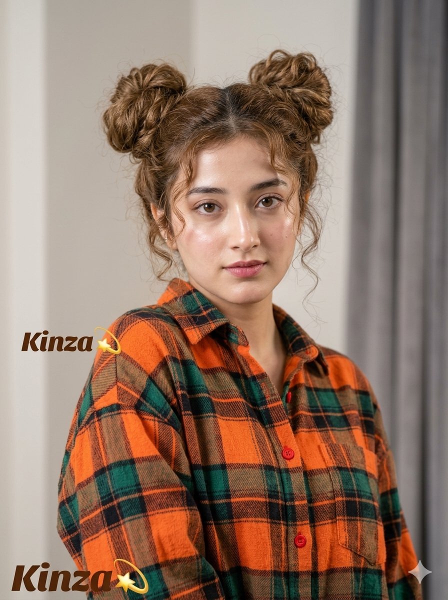 Playful Space Buns Portrait — example 1