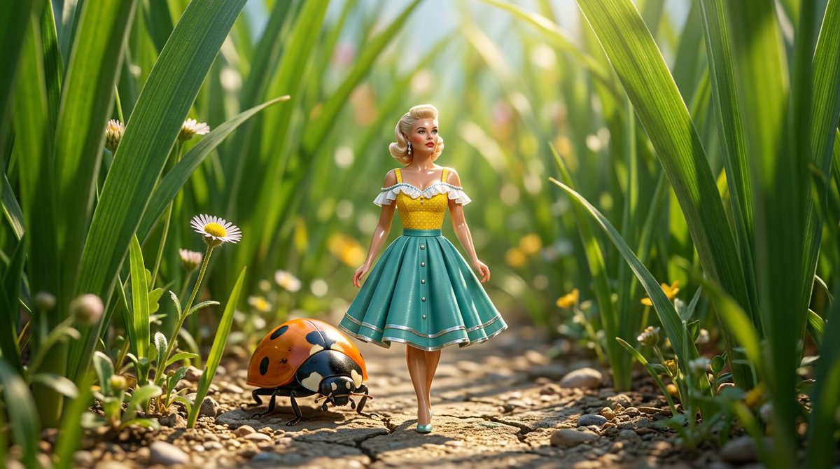 Macro Photorealistic Miniature Woman — example 1