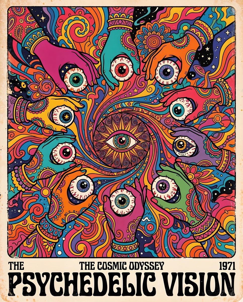 70s Psychedelic Hand Illustration — example 1