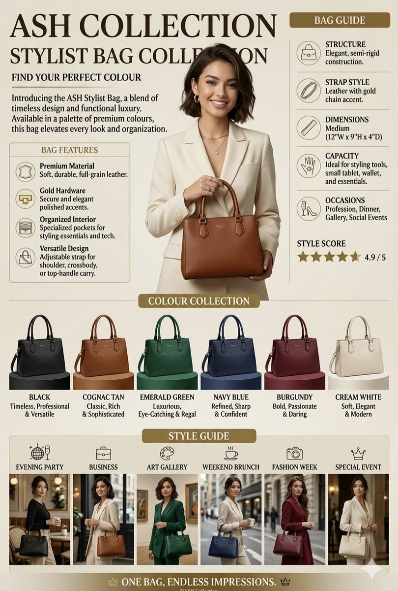 Luxury Handbag Promotional Infographic — example 1