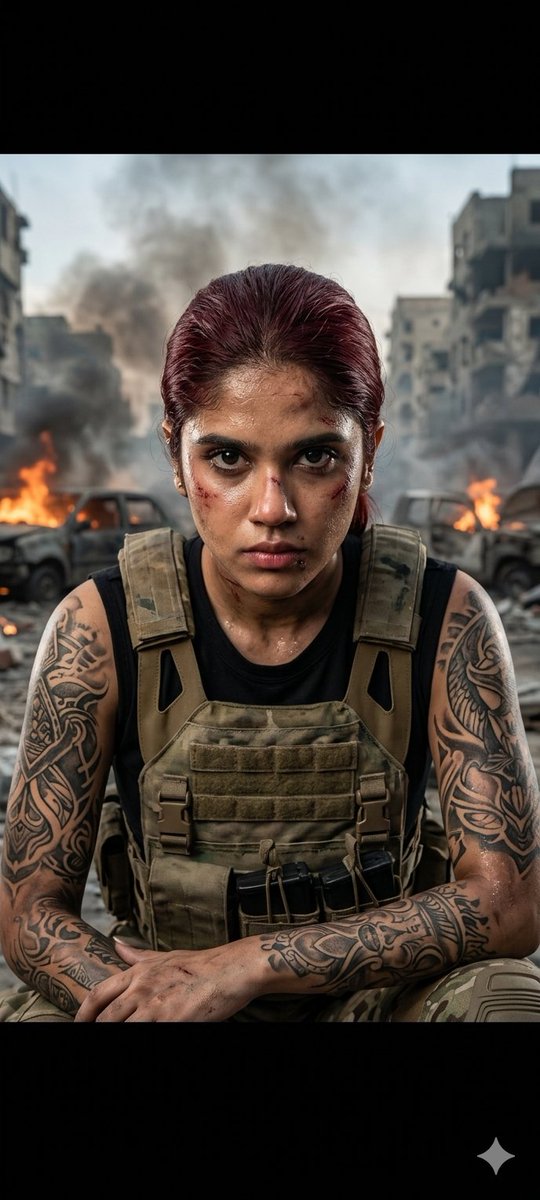Cinematic Military Woman Portrait — example 1