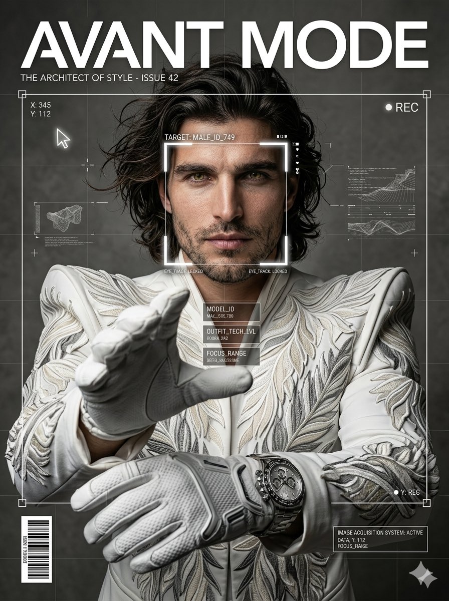 Avant-Garde White Couture Portrait