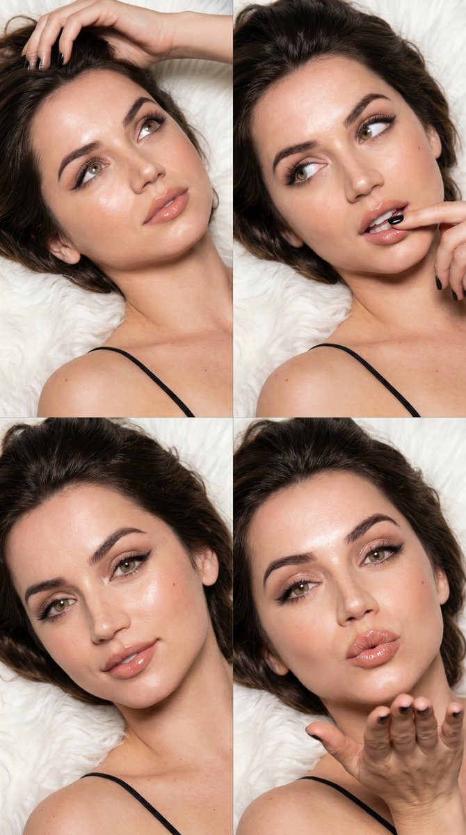 Four Moods Beauty Portrait Collage — example 1