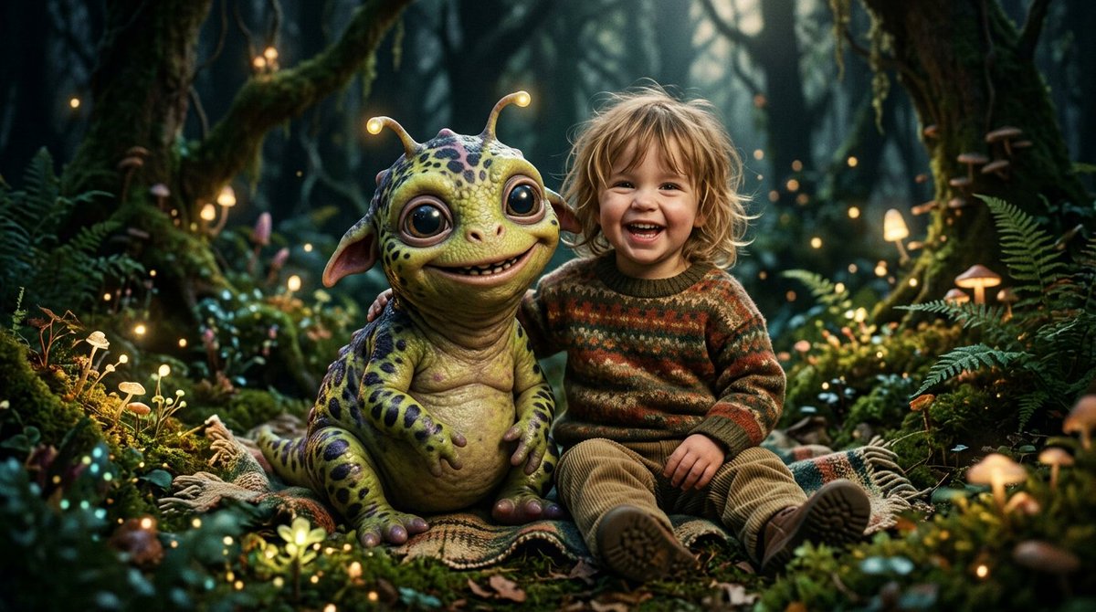 Fantasy Child and Alien Creature Portrait — example 1