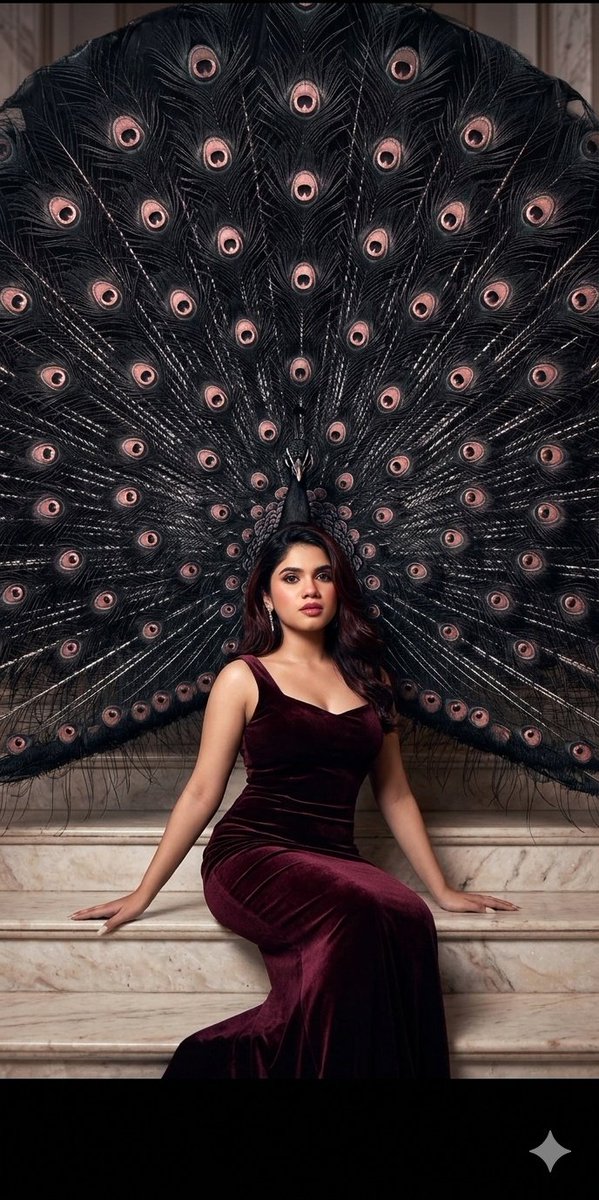 Velvet Fashion with Giant Peacock — example 1