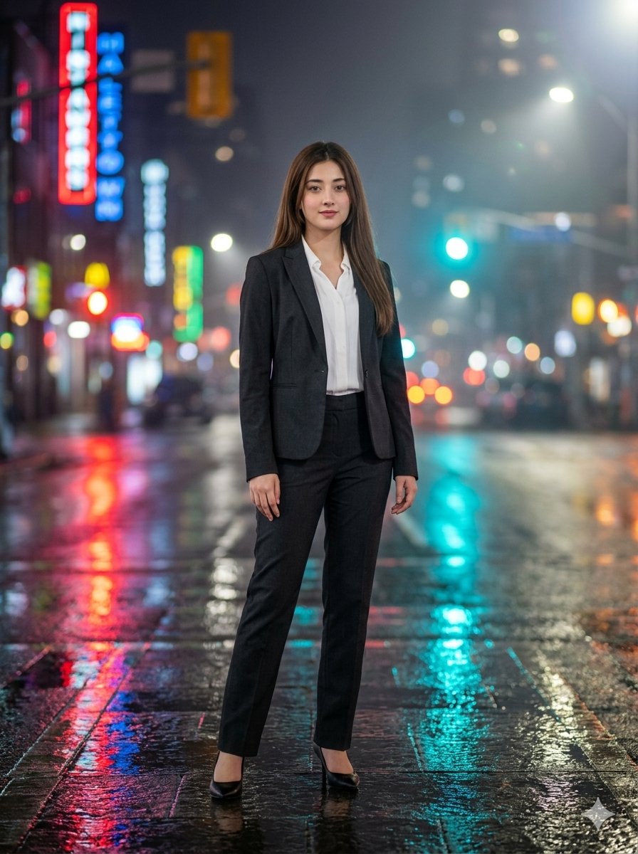 Cinematic Urban Night Portrait — example 1