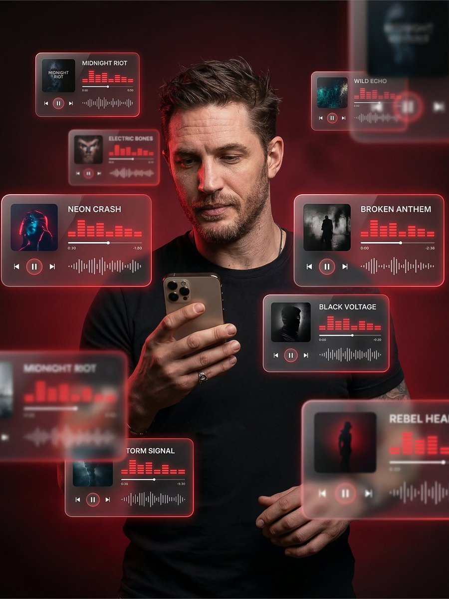 Futuristic Music UI Poster