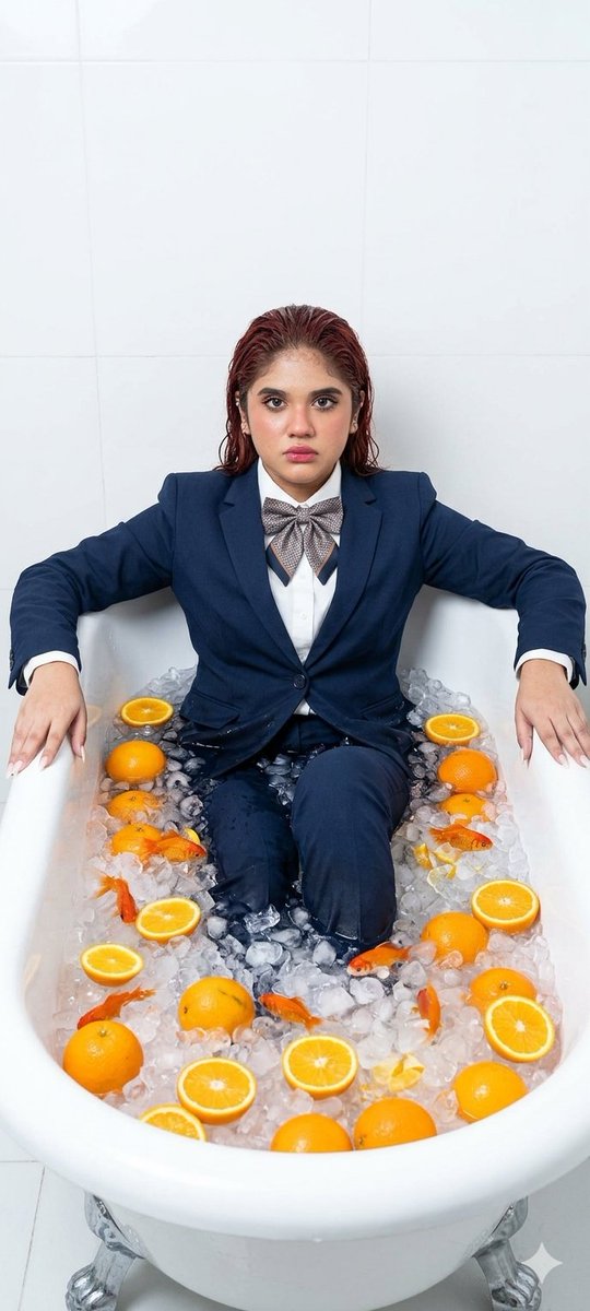 Surreal Bathtub Oranges Portrait