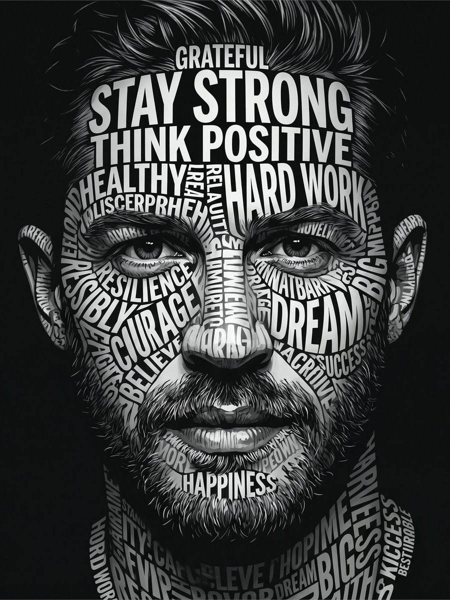 Motivational Word Portrait Art