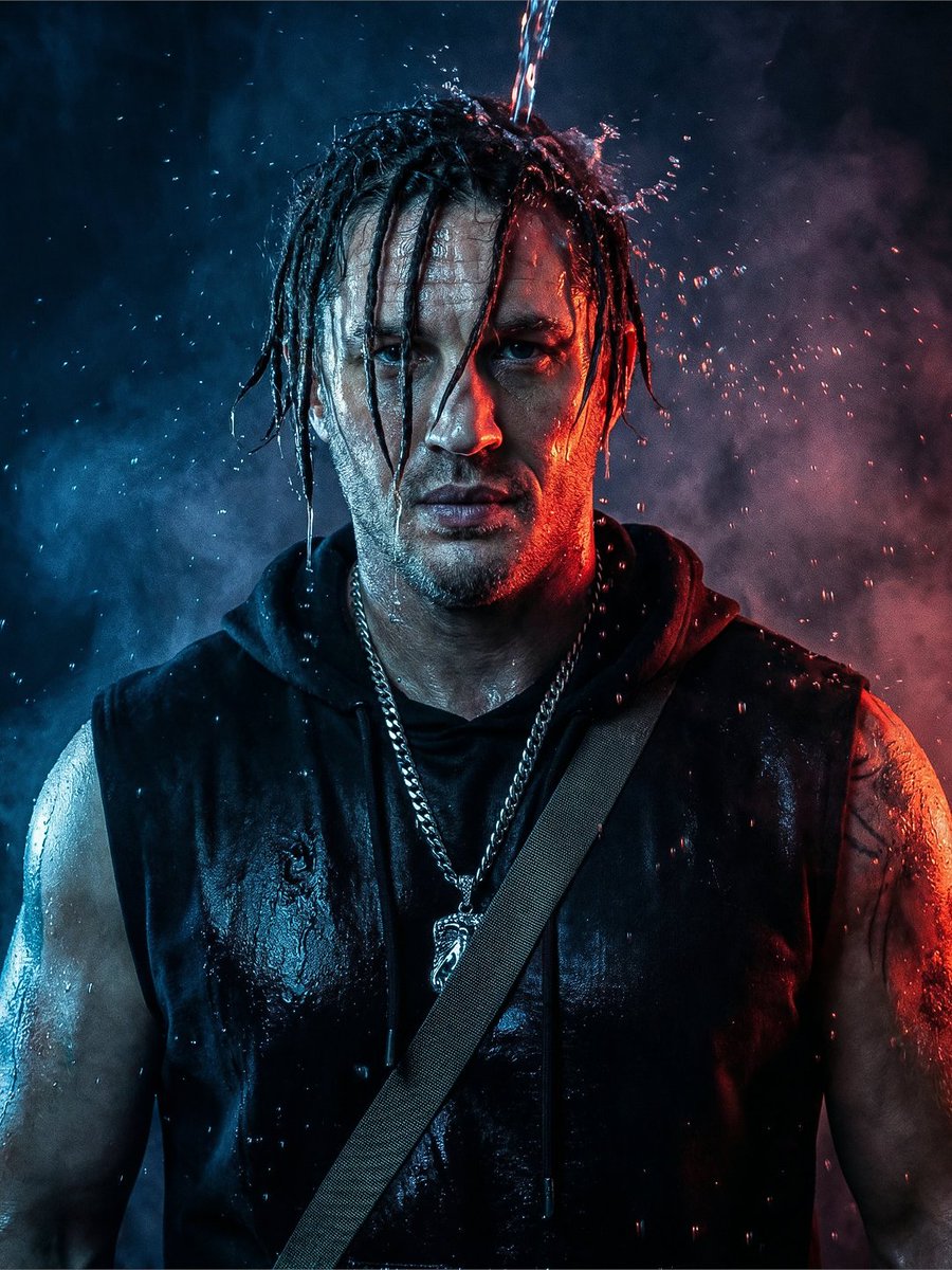 Dramatic Dual-Light Splash Portrait — example 1