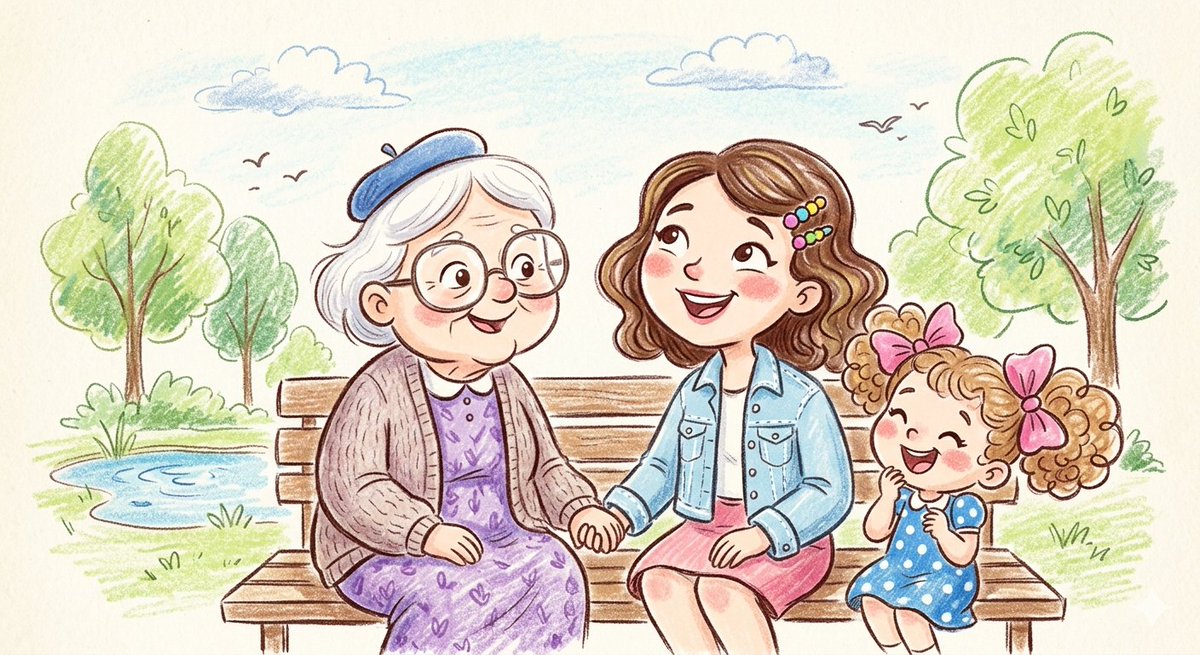Crayon and Pencil Family Illustration — example 1