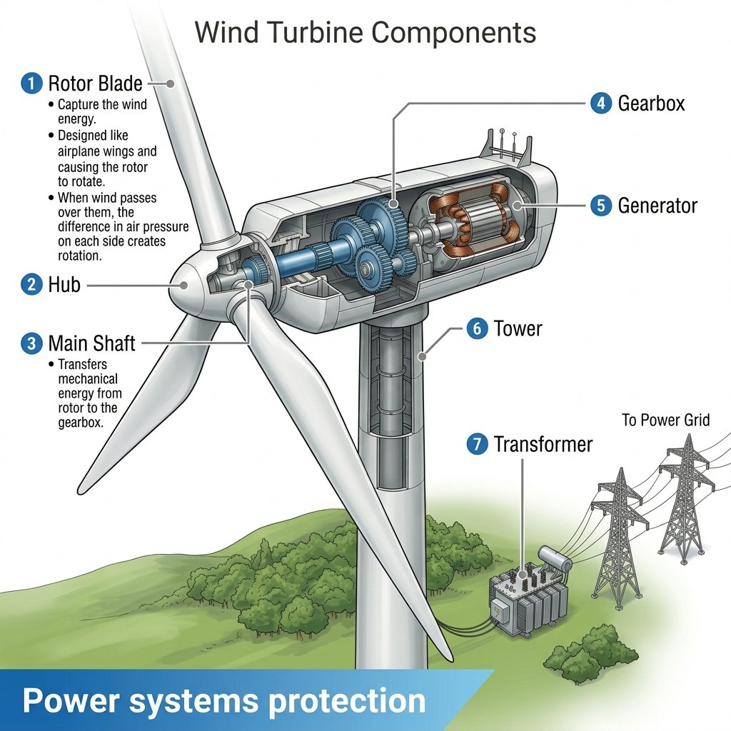 Wind Turbine Technical Schematic
