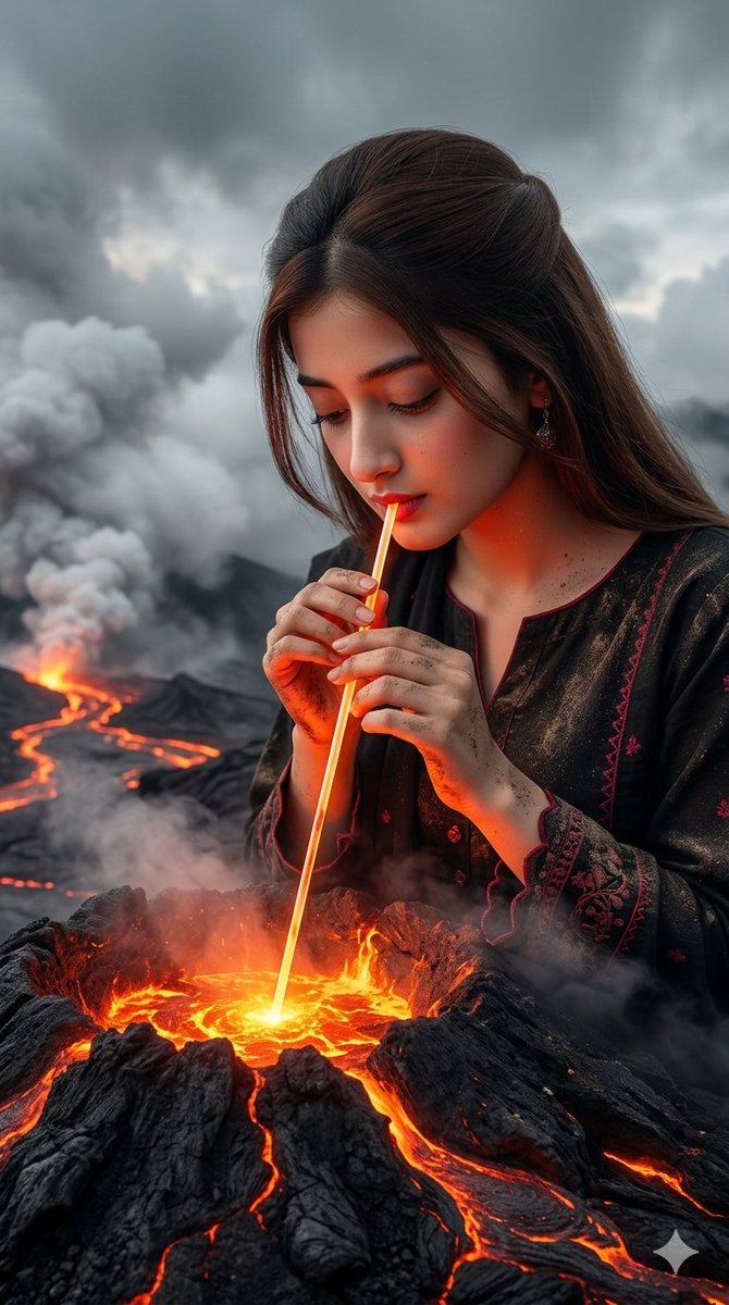 Lava Drinking Volcano Portrait — example 1