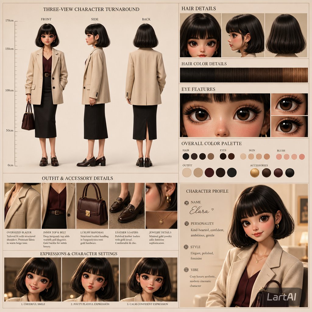 3D Character Design Infographic — example 2