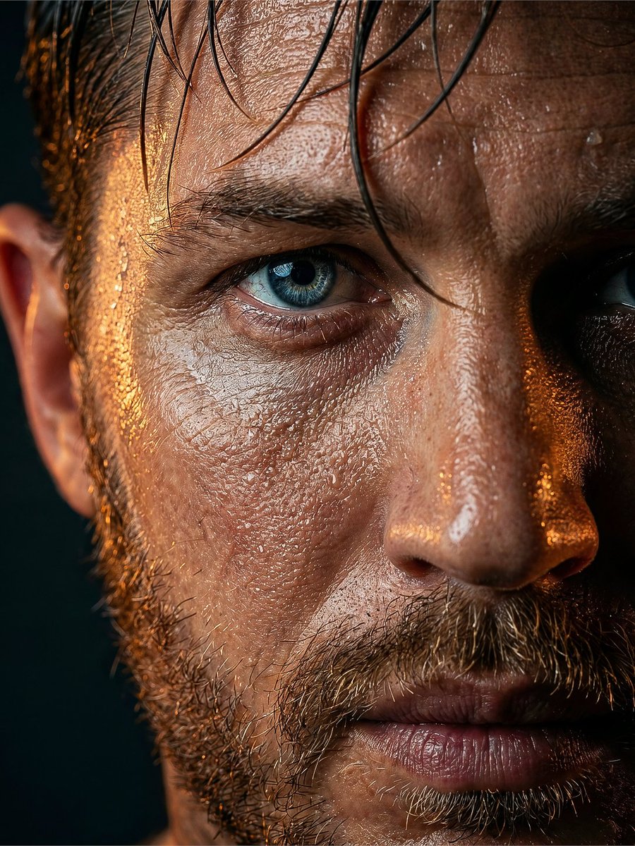 Rugged Man Wet Skin Portrait — example 1