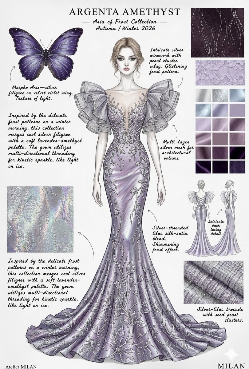 Ethereal Butterfly Couture Sketches — example 1