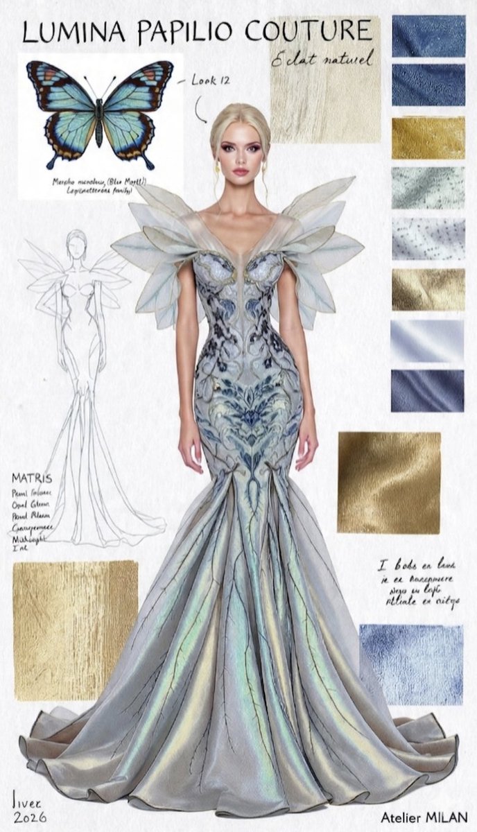 Ethereal Butterfly Couture Sketches — example 3