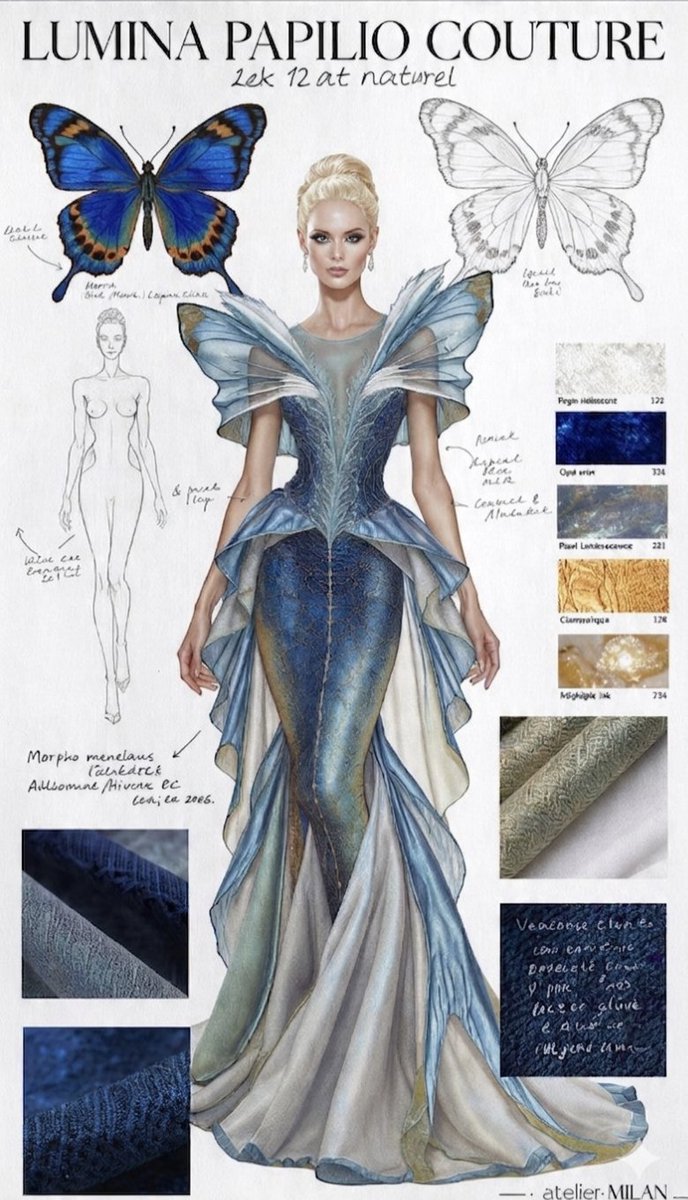 Ethereal Butterfly Couture Sketches — example 4
