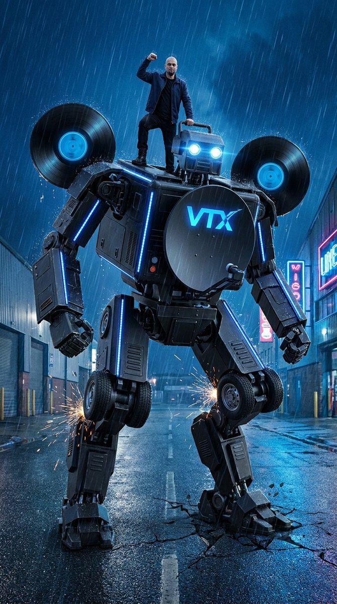 Humanoid Mecha Robot at Night — example 2