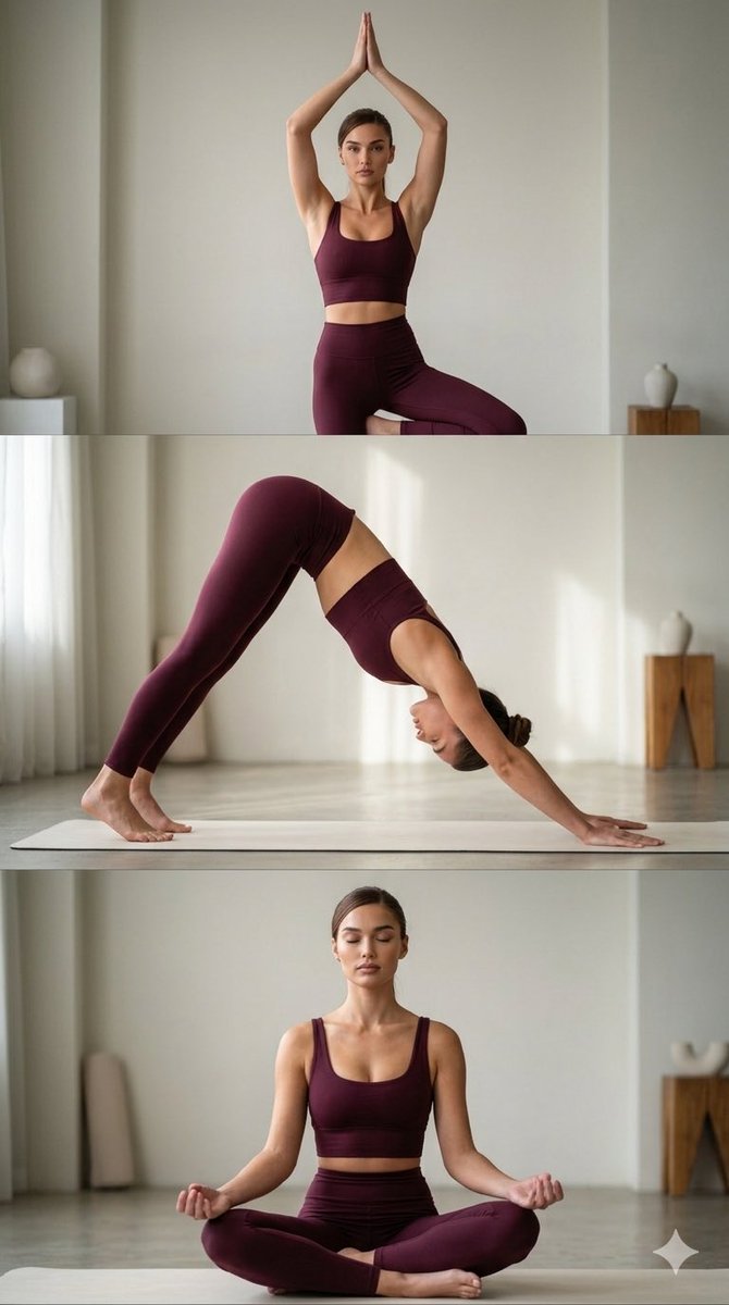 Yoga Pose Editorial Collage — example 1