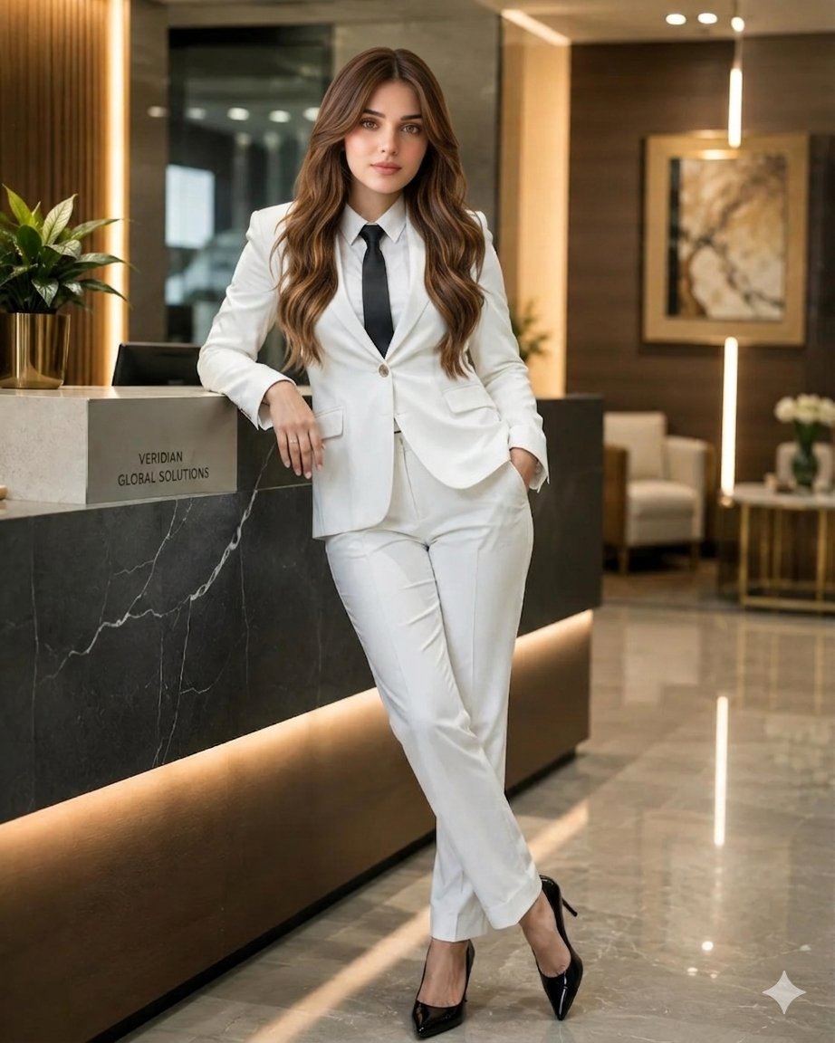 Indian Businesswoman Luxury Office Portrait — example 1