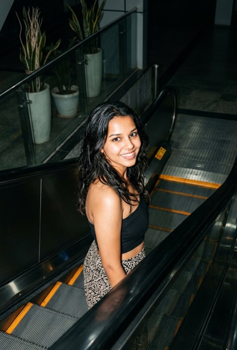 Metro Escalator Urban Fashion Look — example 1