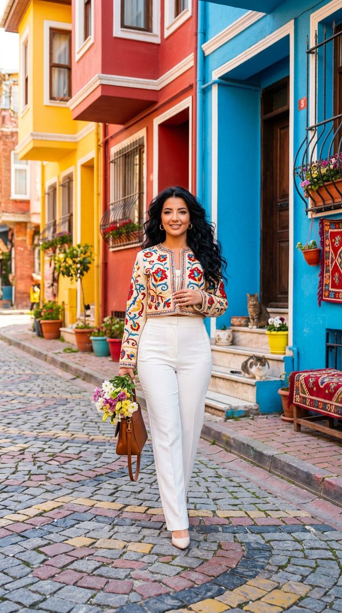 Balat Historic Street Spring Portrait — example 1