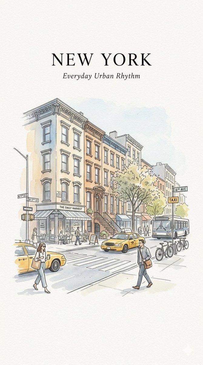 Minimalist NYC Sketch Poster — example 2