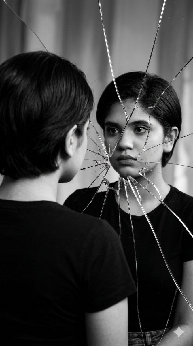 Broken Mirror Reflection Portrait — example 1