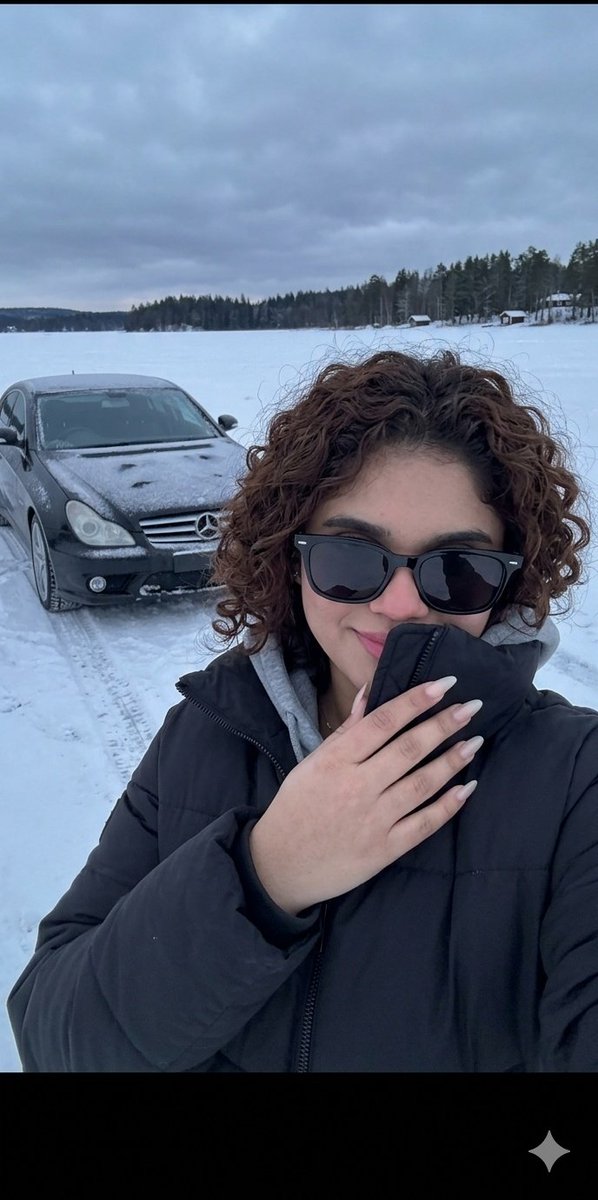 Frozen Lake Winter Selfie — example 1