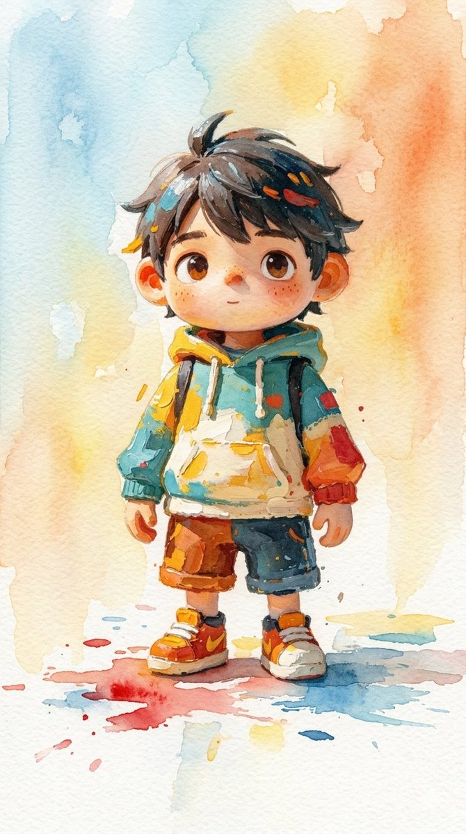 Watercolor Woodland Children Illustrations — example 3
