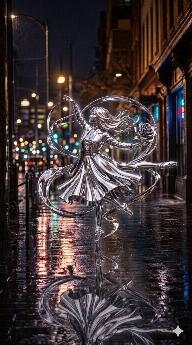 Ballerina Golden Energy Rain Illustration — example 2