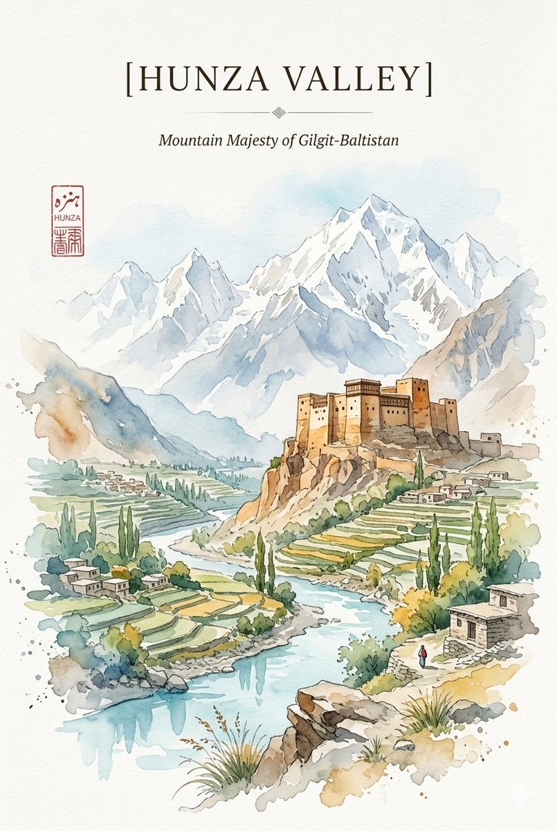 Alpine Watercolor Travel Poster — example 1
