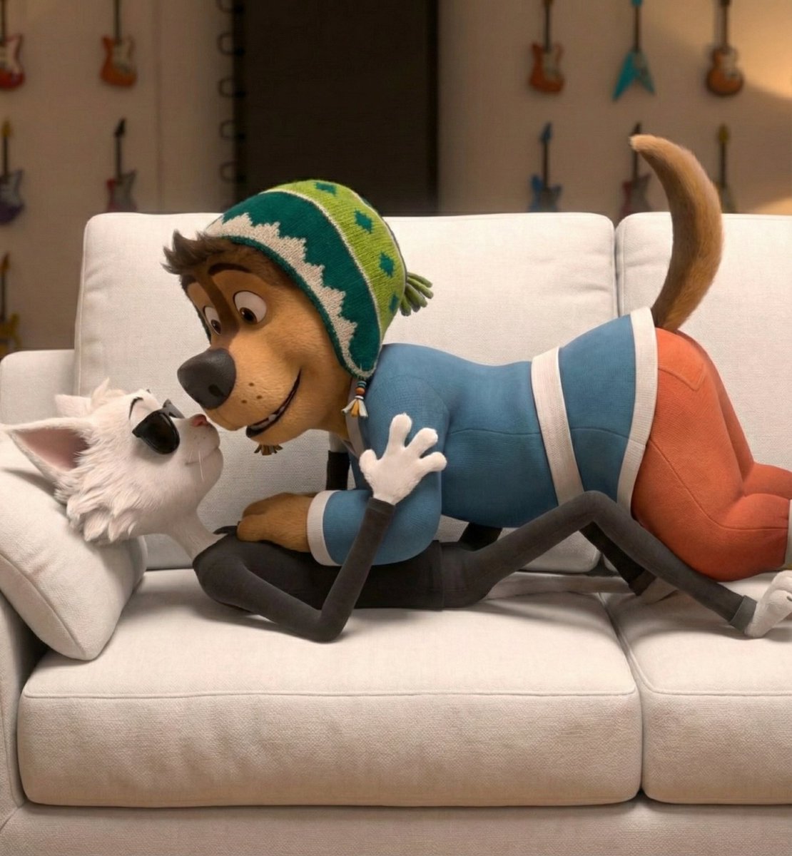 Rock Dog Characters on Sofa — example 1