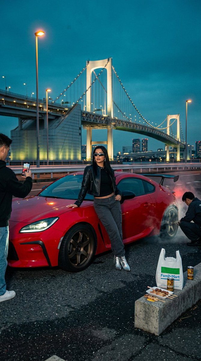 Tokyo drift editorial at Odaiba — example 1