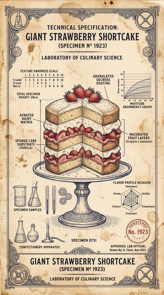 Vintage Scientific Blueprint Dessert — example 1