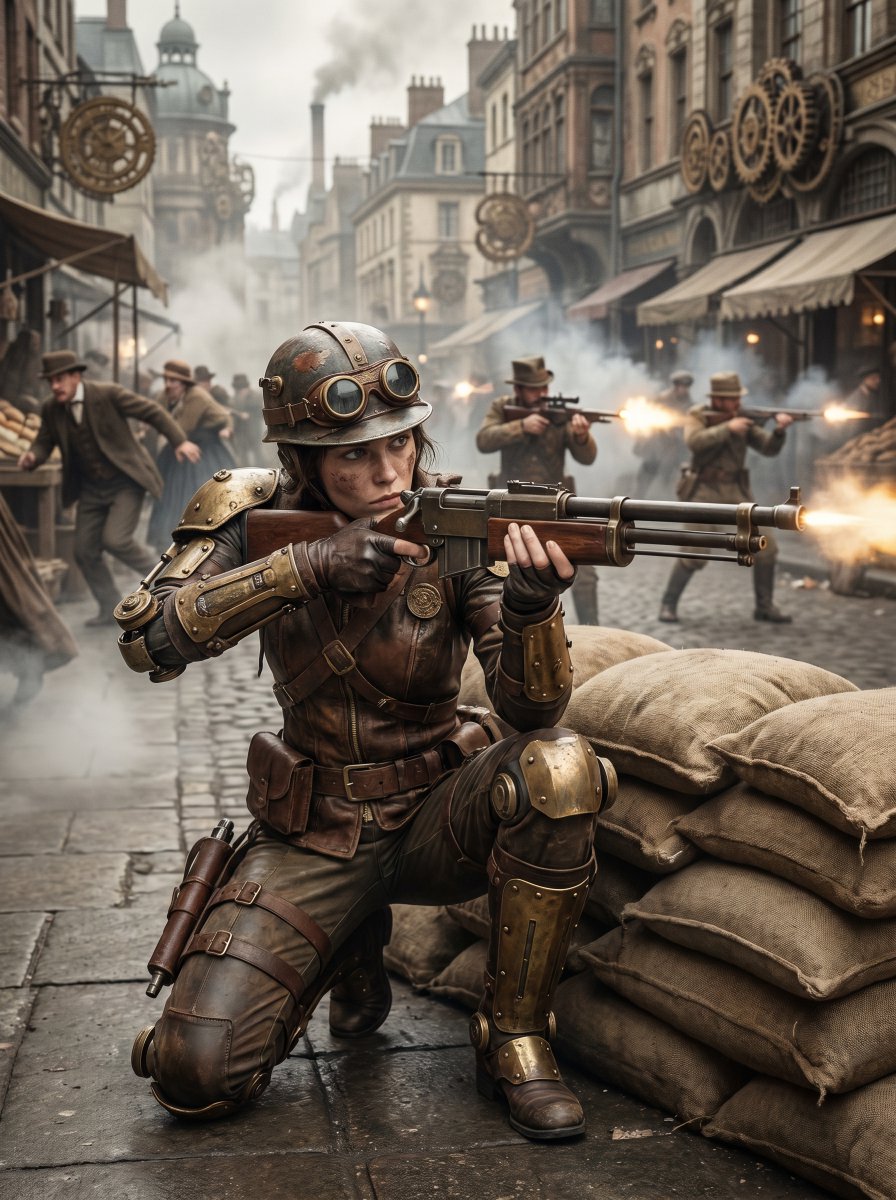 Steampunk Commando Woman Portrait — example 1