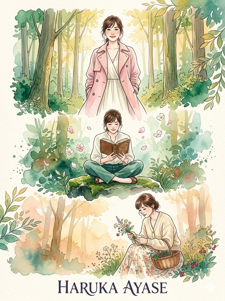 Whimsical Japanese Watercolor Portrait — example 2