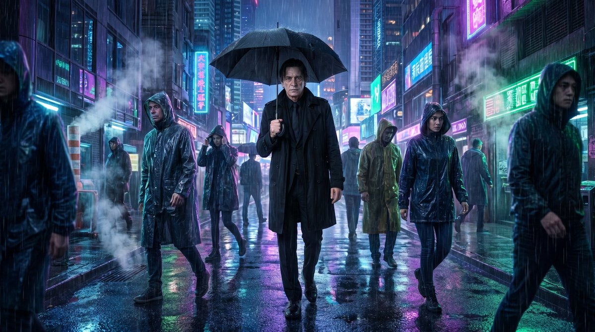 Vampire Detective Cyberpunk Scene — example 1
