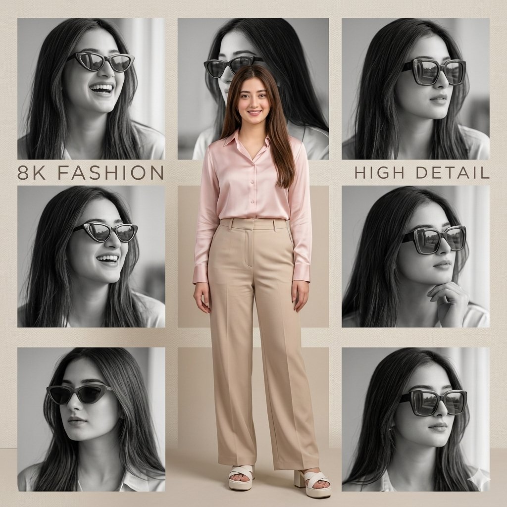 Pink Shirt Collage Portrait — example 1