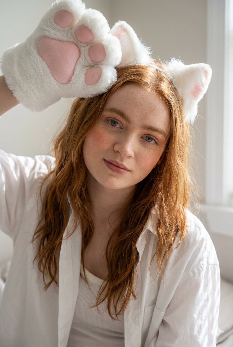 Cute Cat Cosplay Bedroom Portrait — example 1