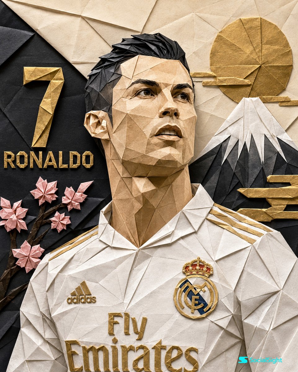 Cristiano Ronaldo Origami Paper Art — example 1