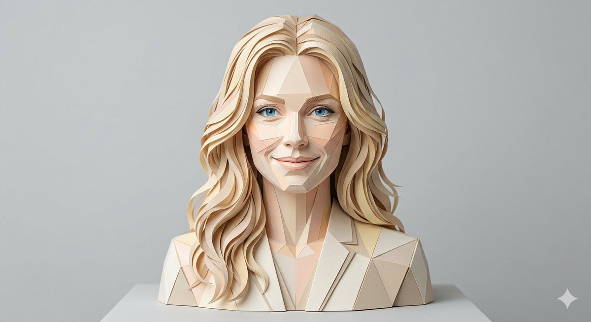 Realistic Paper Sculpture Portrait — example 1