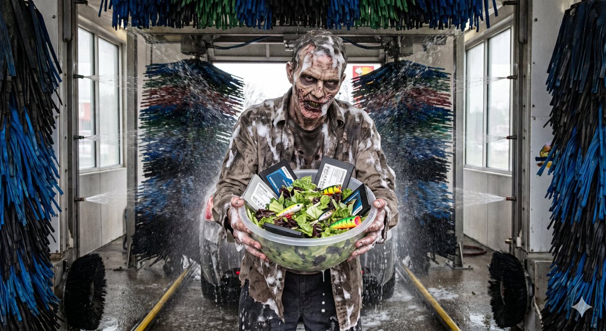Bizarre Salad with Tech and Fishing Lures — example 1