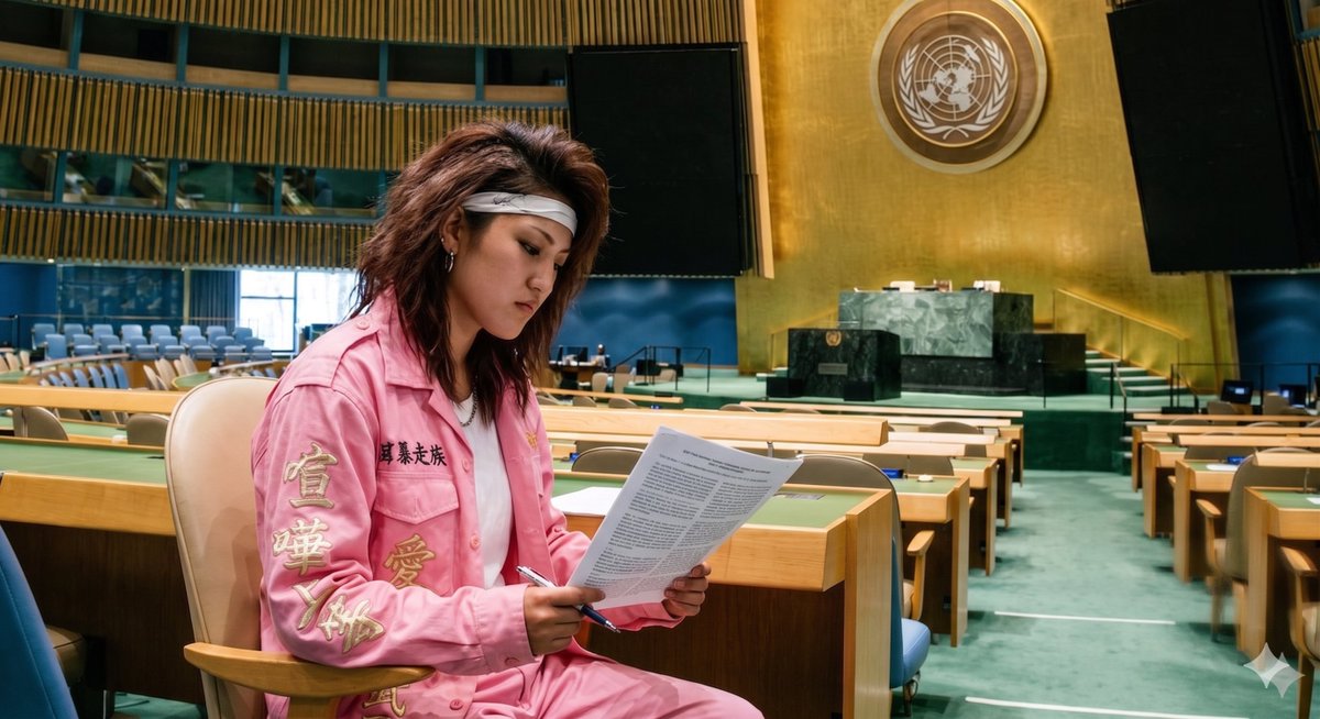 Female Bosozoku vs United Nations — example 1